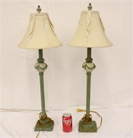 Pair of 30" Metal Buffet Lamps w/ Shades