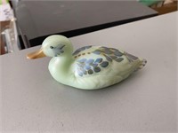 Vintage Fenton Hand-Painted Glass Duck
