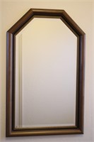 Beveled Glass Wall Mirror in Wood Frame