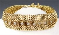 Lot # 4062 - 14k Gold mesh bracelet with