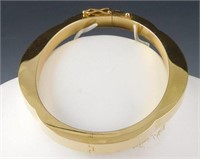 Lot # 4070 - 14k gold hinged bangle bracelet