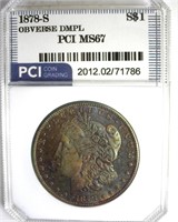 1878-S Morgan MS67 Obv DMPL LISTS $27500 IN 66
