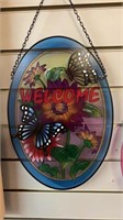 Stained glass sign, 8.5”x12”