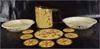 Hall Autumn Leaf Pie Pans & Flour Sifter