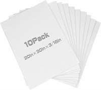 10pcs High-Density Foam Boards  19.6x29.9In  White