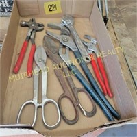 SLIP JOINT PLIERS, TIN SNIPS, ADJUSTABLE WRENCH,