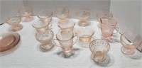 19pc Pink Glassware