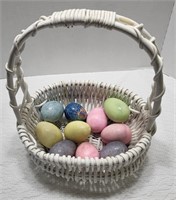 10pc. Marble Eggs in Basket