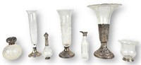 Group of Weighted Sterling & Glass Objects