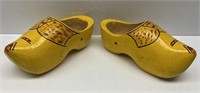 Cute Pair of Small Decorative Wooden Yellow Clogs