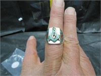 NICE Vintage Silver - Turquoise & Coral Masonic
