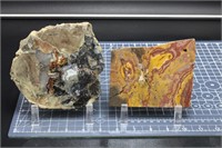 1 Unusual Wonderstone, 1 Uv Thunderegg Slab, 15oz