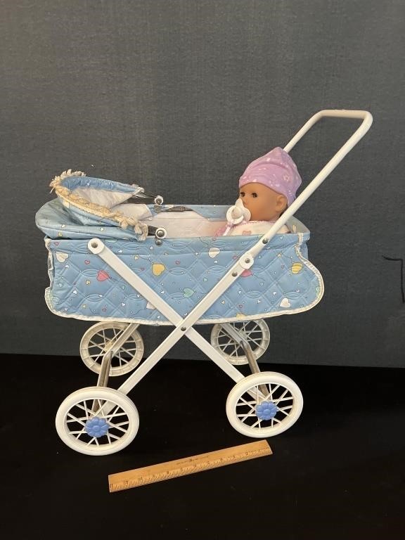 Vintage Welsh Doll Buggy With Doll