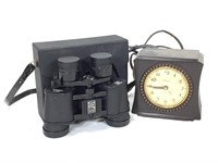 Telechron Clock & Bushnell Zoom Ensign Binoculars