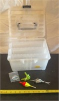 Fishing lures and Plano container