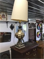 Brass And Glass Base Lamp