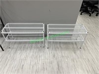 (2) 31"x13" 2 Tier Wire Metal Shelves