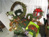 Large Lot of Christmas Wreaths