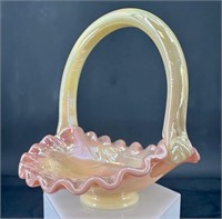 Fenton Burmese Irid Dorothy Taylor Mini Basket