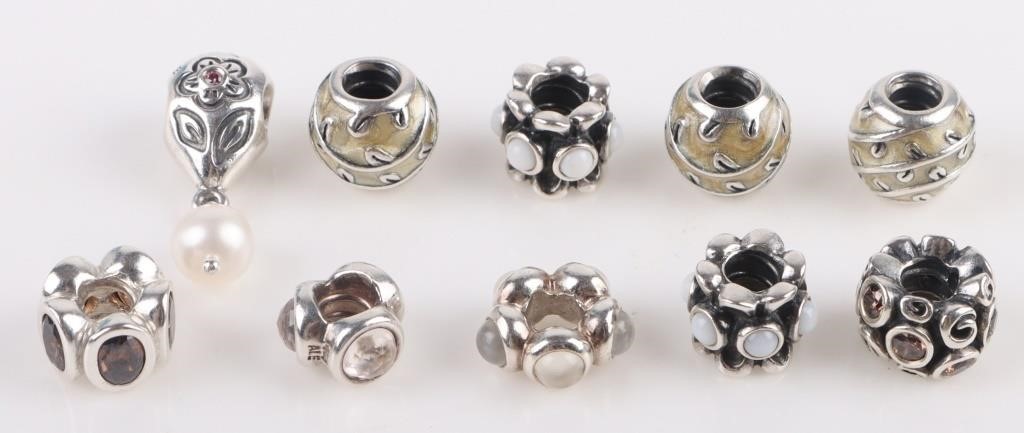 PANDORA RETIRED STERLING SILVER CHARMS - (10)