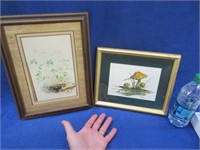 small signed m. hurd watercolor & other sm. print