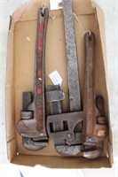 Flat of 3 Pipe Wrenches