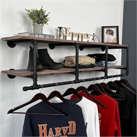 60In Wall Mounted 2-Tier Clothing Rack