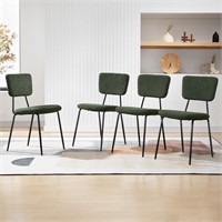 Green Modern Boucle Dining Chairs