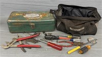 (2) Tool Box & Bag w/ Assortment of Tools