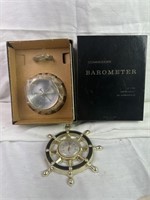 Commodore Barometer/ ship wheel thermometer