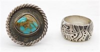 Sterling and Turquoise Rings.