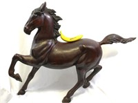 Cast Bronze Prancing Chestnut Stallion