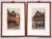 Pair of Monk English Colored Engravings of Chester