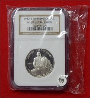 1982 S G Washington Silver Comm Half $ NGC PF69