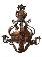 Large French Crown Shaped Iron Light