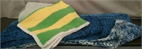 Box-Blue Afghan, Small Throw Afghan, & Green