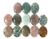 13 Mixed Mineral Large 1.5" Cabochons
