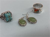 Jewelry - 2 Rings & Earrings