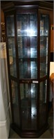 WOOD AND GLASS CURIO CABINET