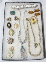 Vintage Costume Jewelry necklaces brackets pins