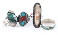 Collection of 4 Native American Rings