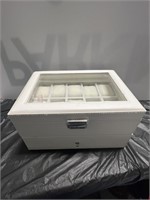 White 20 slot watch box