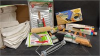 7 Paint Brushes, Rollers, Edger, Drop Cloth,