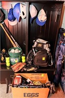 (4) Baseball Gloves, Rawlings Baseball Bag, 5-Gal