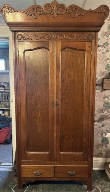 Victorian Wardrobe with key 88x38x16.5