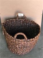 Dark Brown Woven Basket With Handles Great
