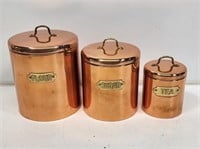 3 Piece Copper Nesting Canister Set