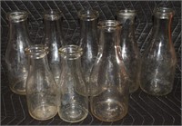 (8) Vintage Glass Milk Bottles - 2 Pint/6 Quart