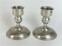 Pair of Abercrombie & Fitch Pewter Candlesticks