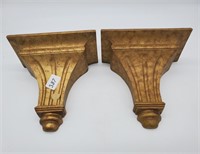 Two Gold Resin Wall Brackets